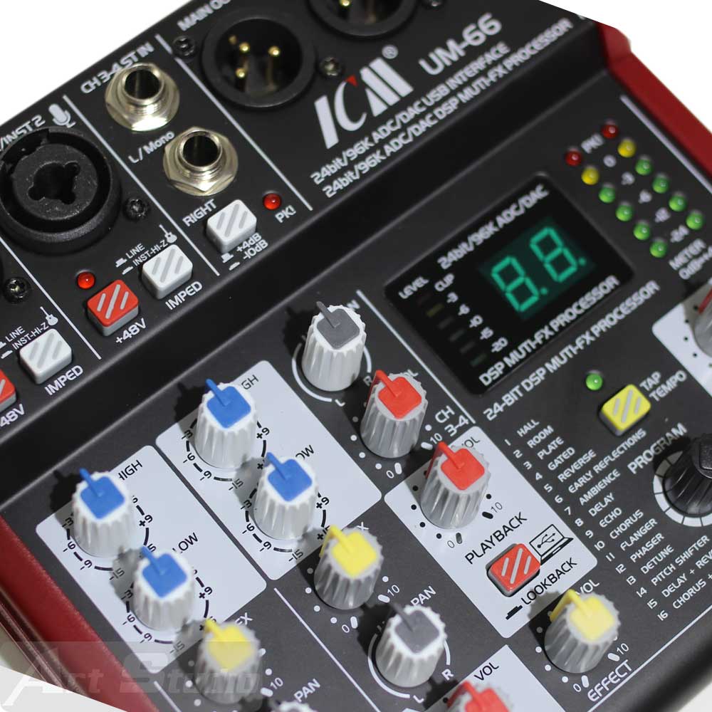 מיקסר משולב כרטיס קול USB עם אפקטים ICM UM-66
