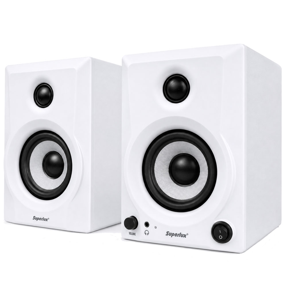 זוג מוניטורים אולפניים 5" Superlux BES5 – לבן