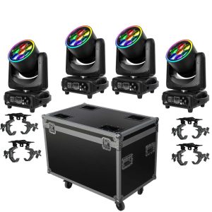 סט 4 ראשים נעים 7x40W עם זום Apextone BEE-740-SET-4
