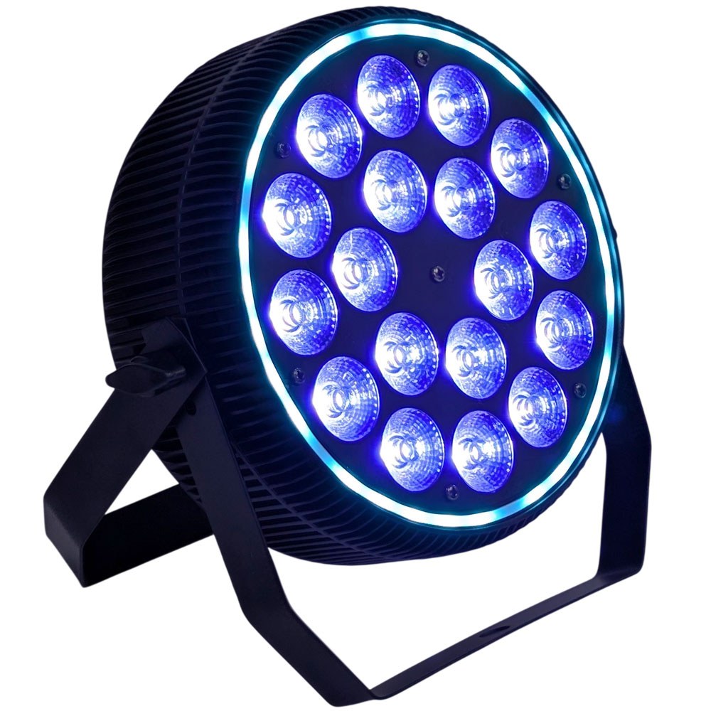 פנס פאר לד 18x10W 5in1 עם טבעת לד Apextone L 18-5-RING