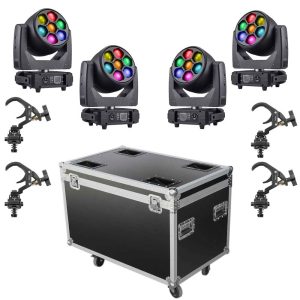 סט 4 ראשים נעים 7x40W עם זום Apextone L 7x40W SET4 Mov.Head