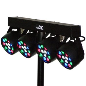 סט 4 פנסי פאר לד עם בקרה Apextone L SET 4 PAR LED