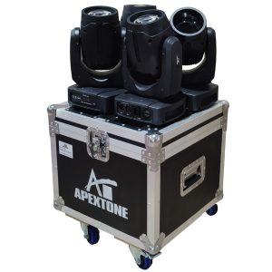 סט 4 ראשים נעים Beam לד עם קייס Apextone MARS-200-SET-4