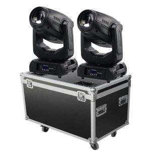 סט 2 ראשים נעים Beam-Spot-Wash 10R עם קייס ותפסנים Apextone RBE SET-2
