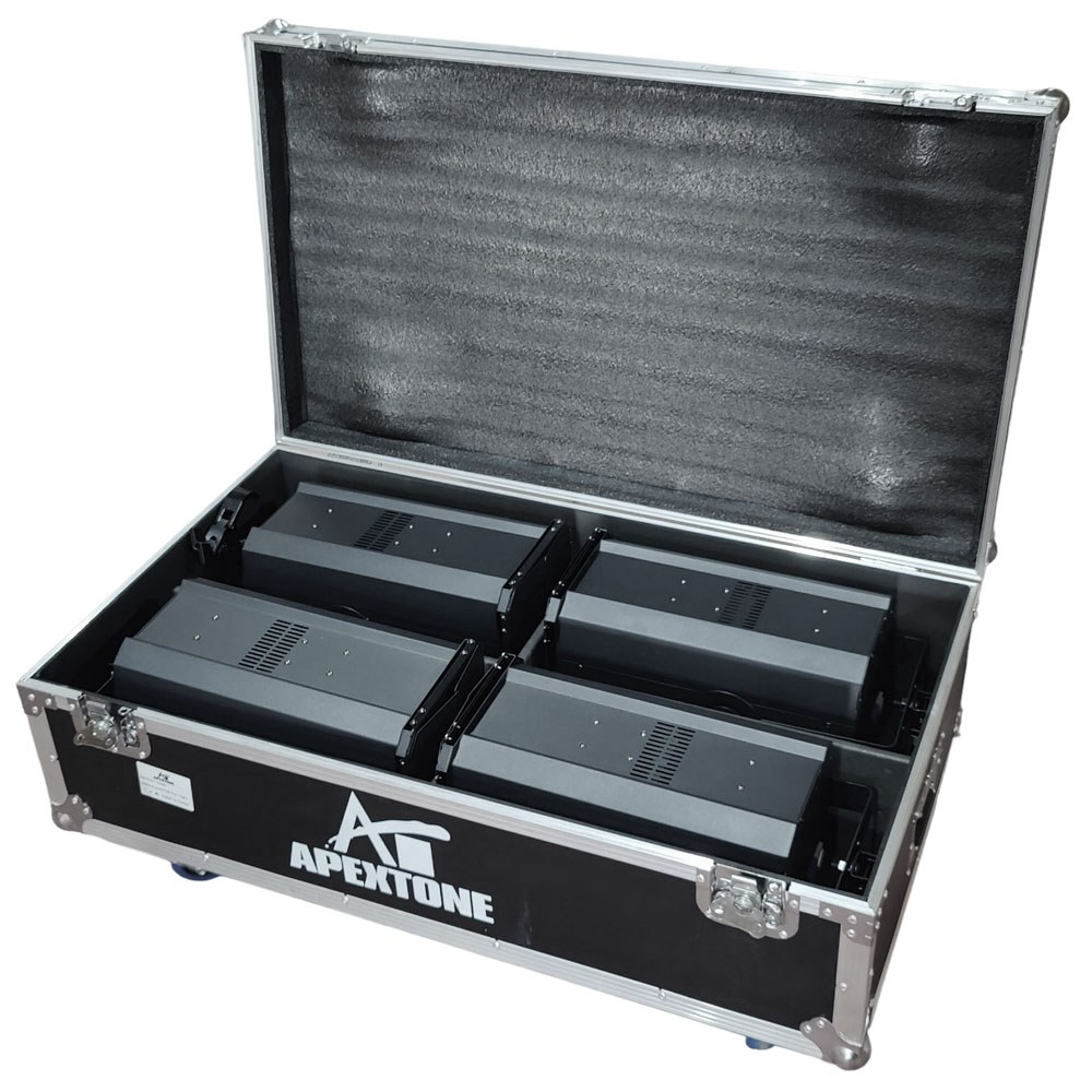 סט 4 פנסי לד 200W בלבן חם עם זום וקייס Apextone SET4 WW-200-ZOOM