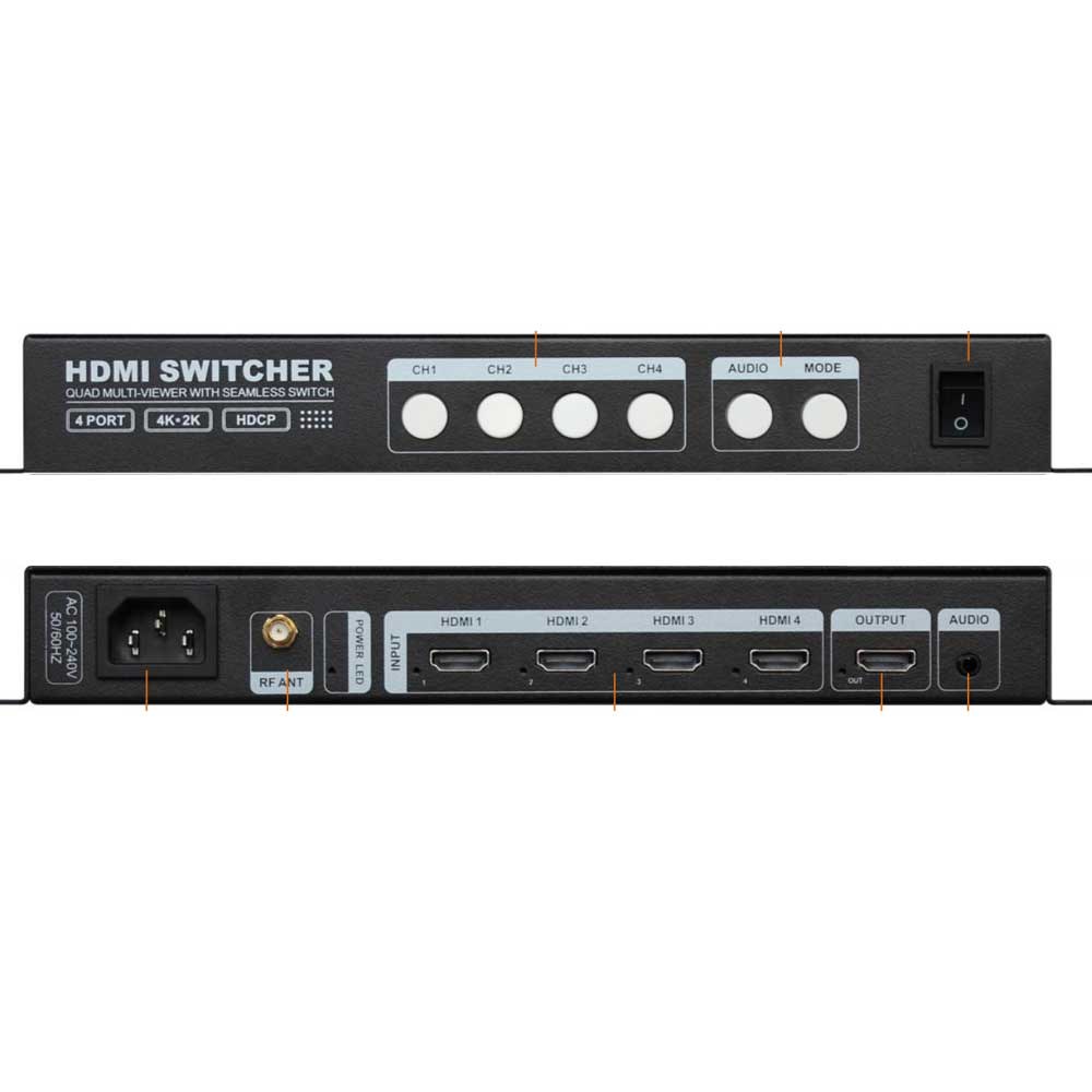 מתג ומולטי-ויואר HDMI ל-4 ערוצים Art Light LS QMV-H4