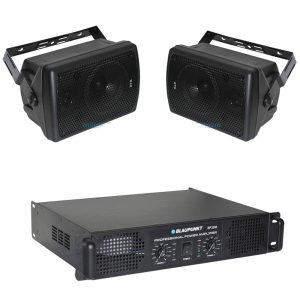 מערכת הגברה להתקנה: 2 רמקולי BTS PA80 ומגבר Blaupunkt