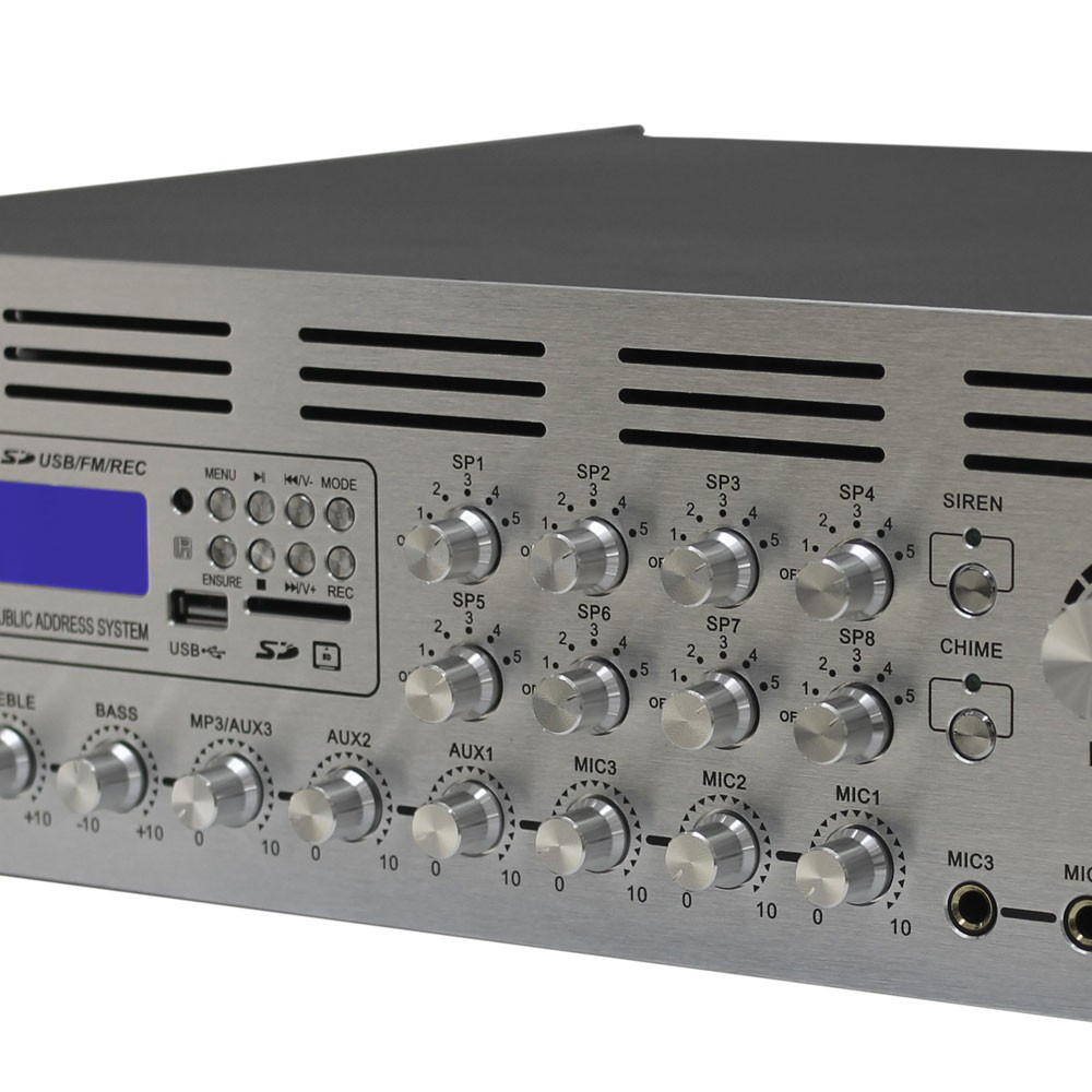 מגבר כריזה 1500W 8 אזורים 100V BTS AMP1500W-8Z