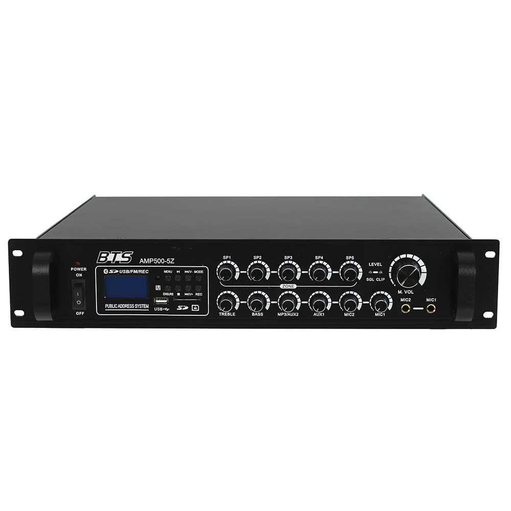 מגבר כריזה 500W 5 אזורים 100V BTS AMP2500-5Z