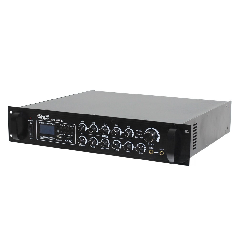 מגבר כריזה 700W 5 אזורים 100V BTS AMP700-5Z