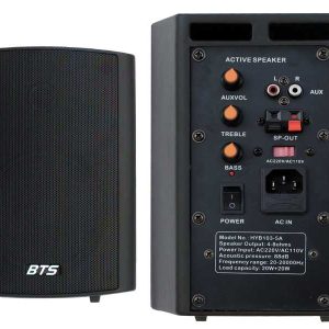 זוג רמקולים מוגברים 5.25" 2×25W BTS PA40 שחור