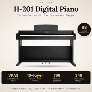 פסנתר חשמלי, מנגנון פטישים HAILUN H-201 BLACK