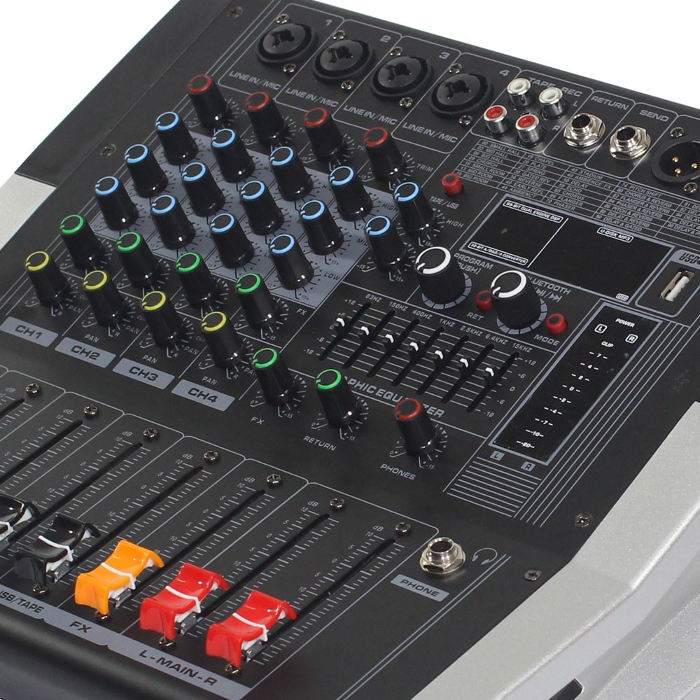 מיקסר מוגבר 5 ערוצים 2×200W Haymer PMIX ED4