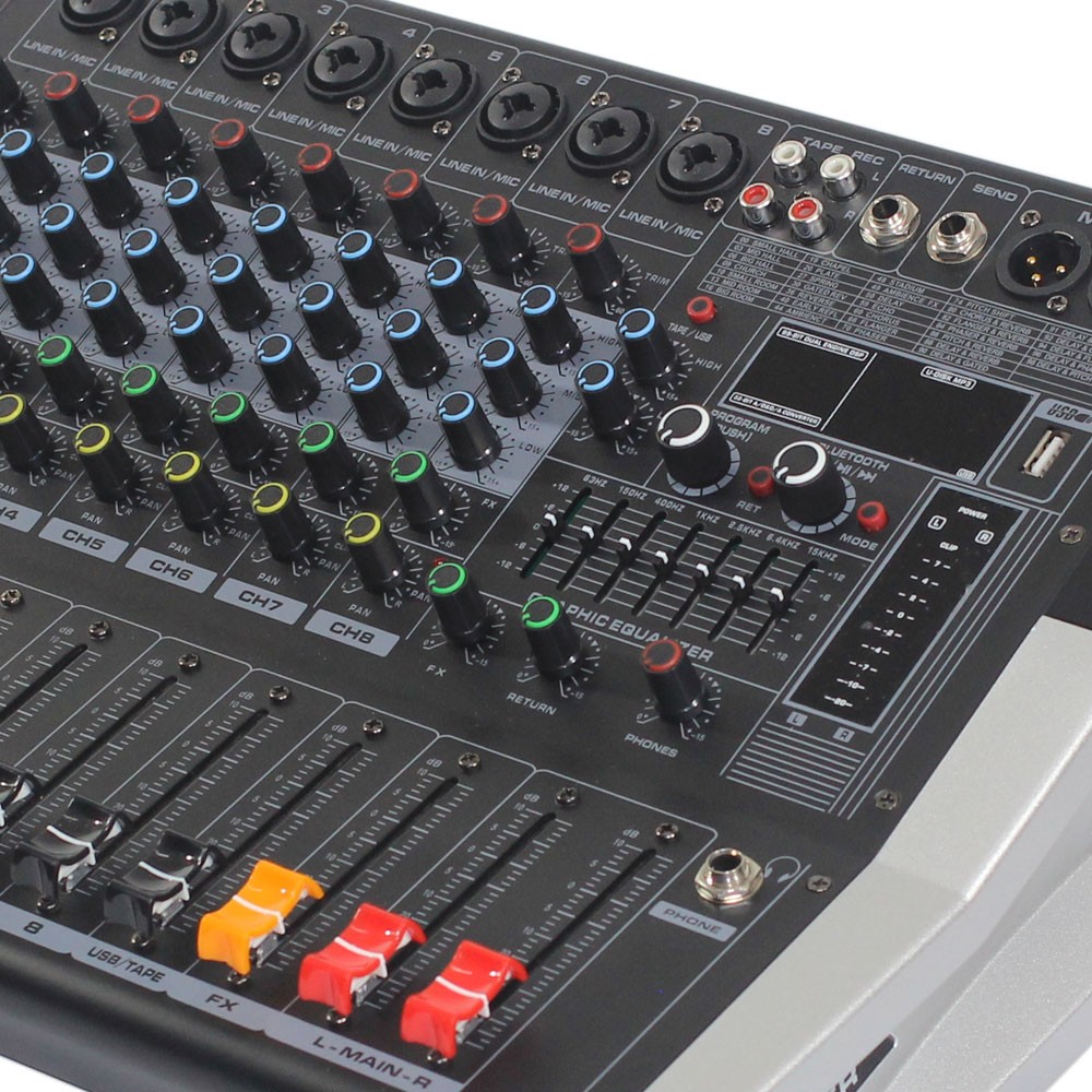 מיקסר מוגבר 9 ערוצים 2×350W Haymer PMIX ED8