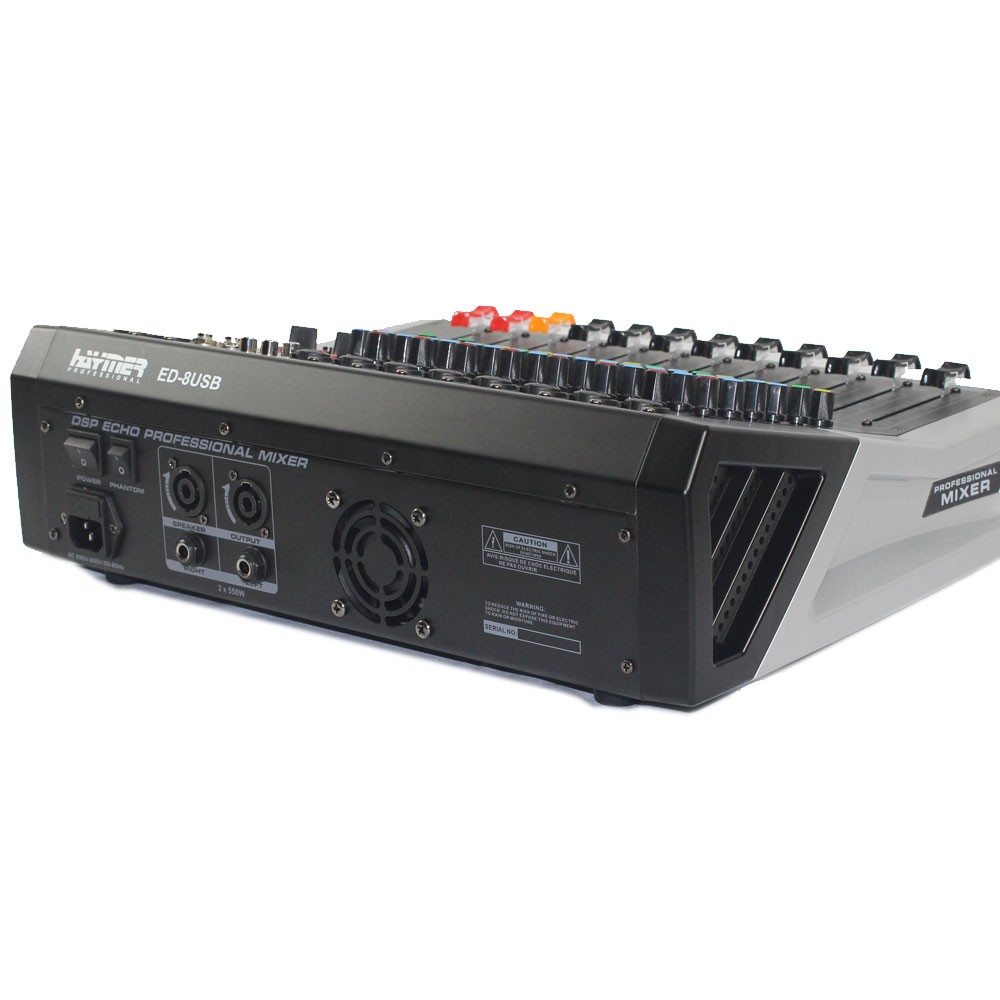 מיקסר מוגבר 9 ערוצים 2×350W Haymer PMIX ED8