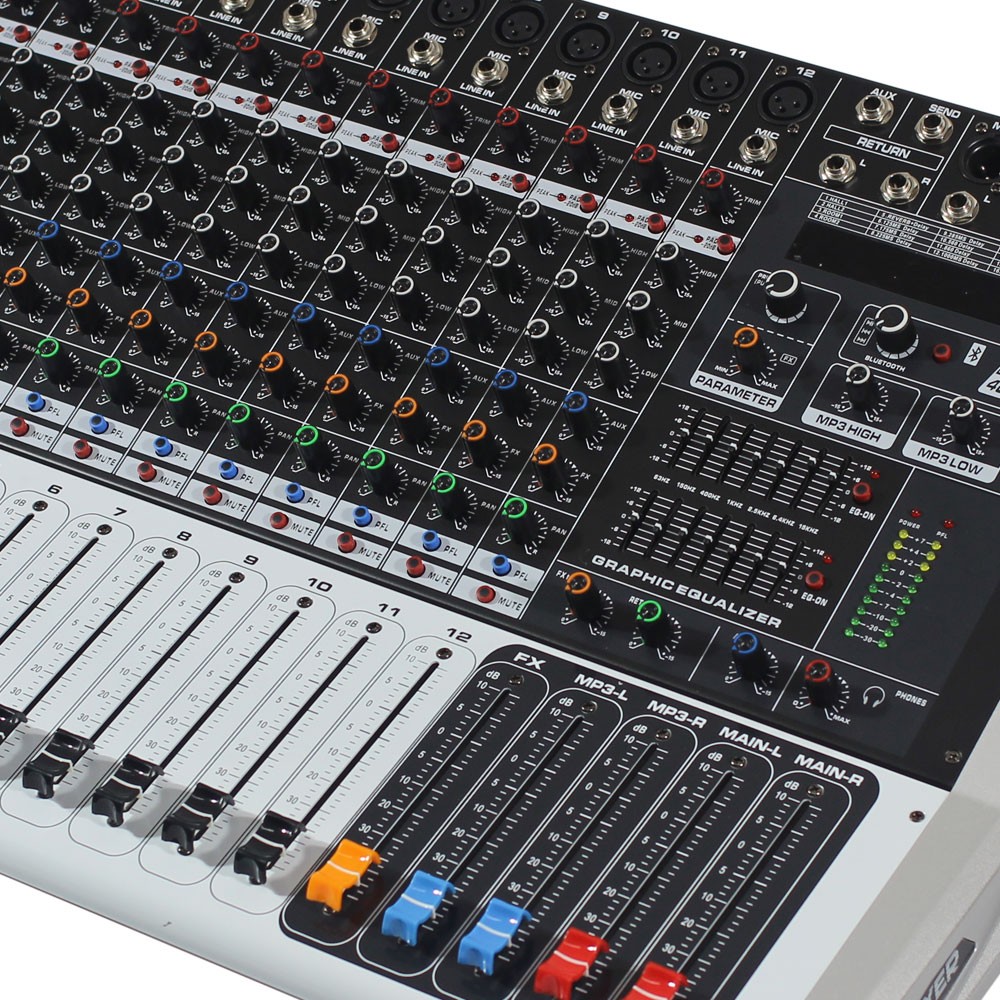 מיקסר מוגבר 12 ערוצים 2×500W Haymer PMIX PHY12