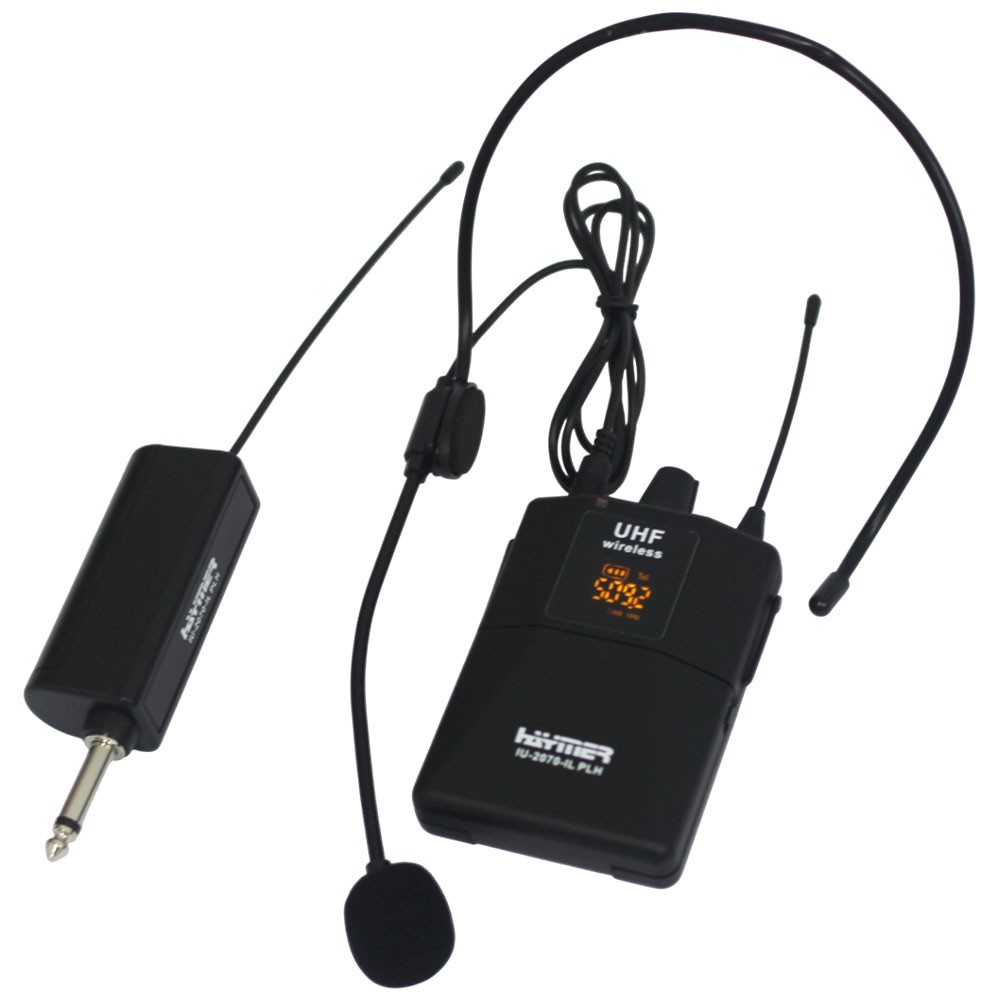 מיקרופון ראש אלחוטי UHF עם מקלט Haymer UH-2 PLH