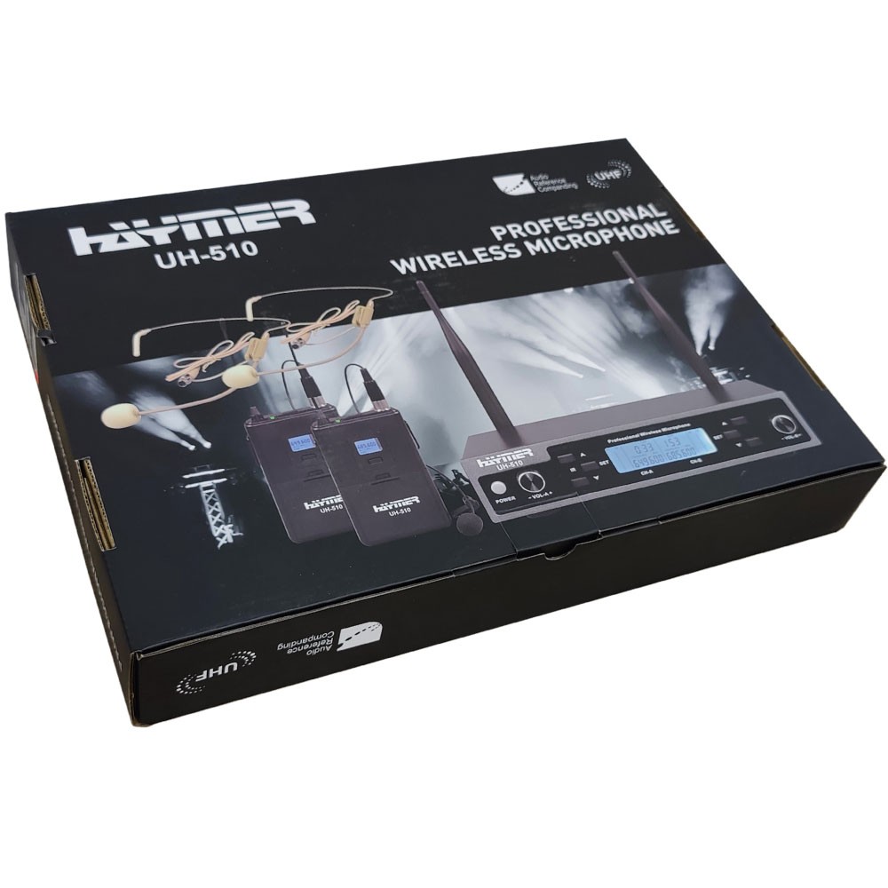 זוג מיקרופוני ראש אלחוטיים UHF Haymer UH-511-H