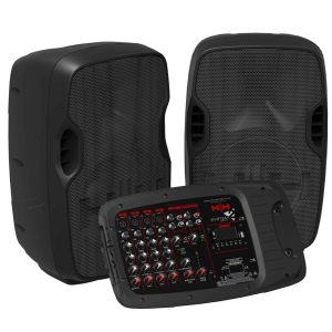 מערכת הגברה ניידת 2×10" עם מיקסר מוגבר HH S2-210