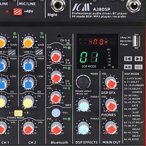 מיקסר 6 ערוצים עם 99 אפקטים ו-Bluetooth ICM A28DSP