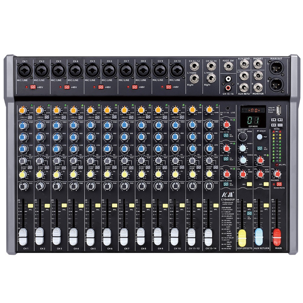 מיקסר 18 ערוצים עם 99 אפקטים ו-Bluetooth ICM C1048DSP