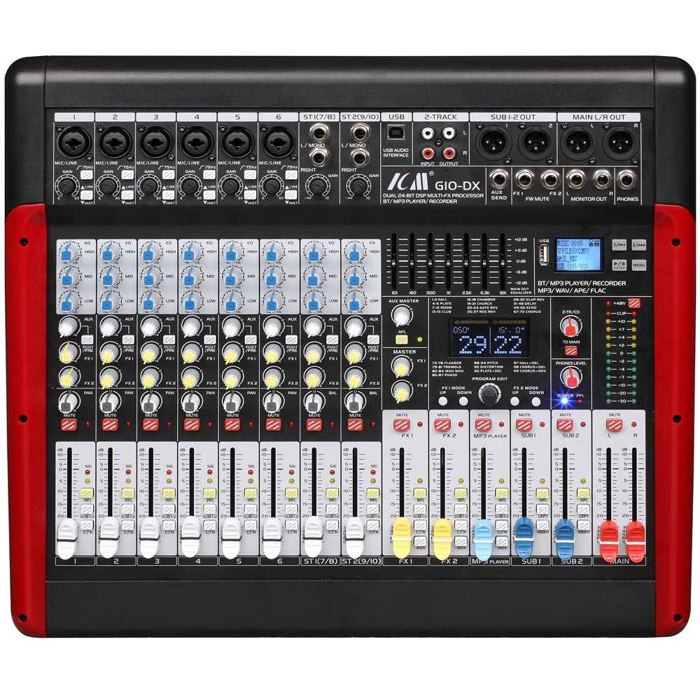 מיקסר 6 מונו + 2 סטריאו עם אפקט כפול, USB ו-Bluetooth ICM G10-DX