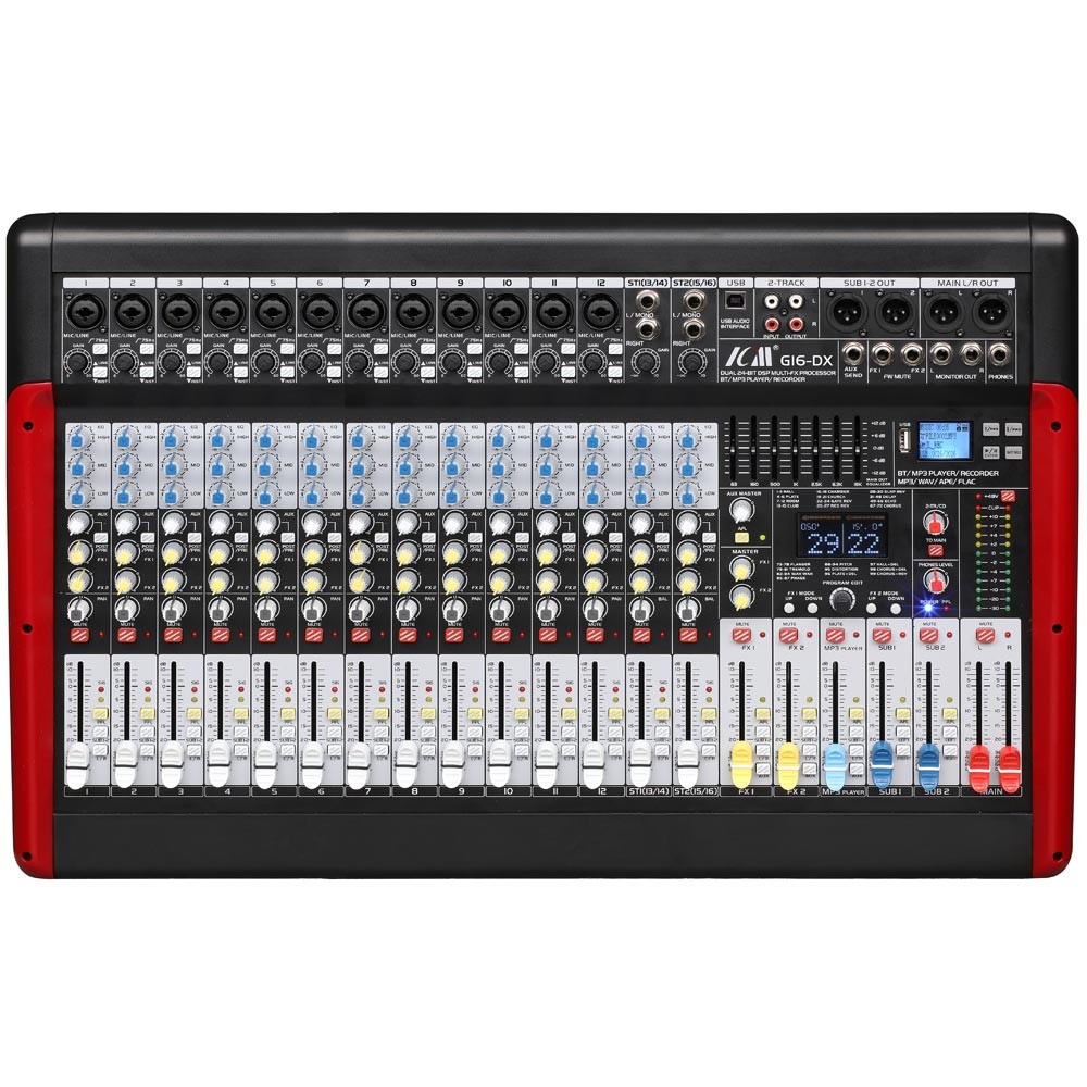 מיקסר 16 ערוצים עם אפקט כפול, USB ו-Bluetooth ICM G16-DX