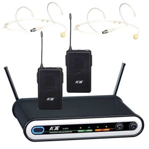 זוג מיקרופוני ראש אלחוטיים UHF ICM IU-2070-IL-HEAD