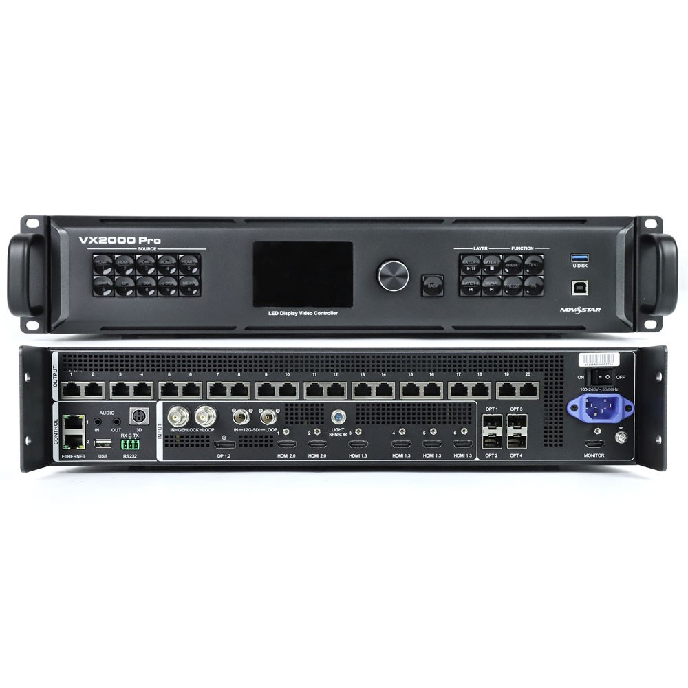 מעבד וידאו ובקר למסכי לד עם 20 יציאות רשת NovaStar VX2000 Pro