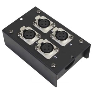 קופסת התקנה עם 4 שקעי XLR נקבה Roxtone BOX-4+XLR