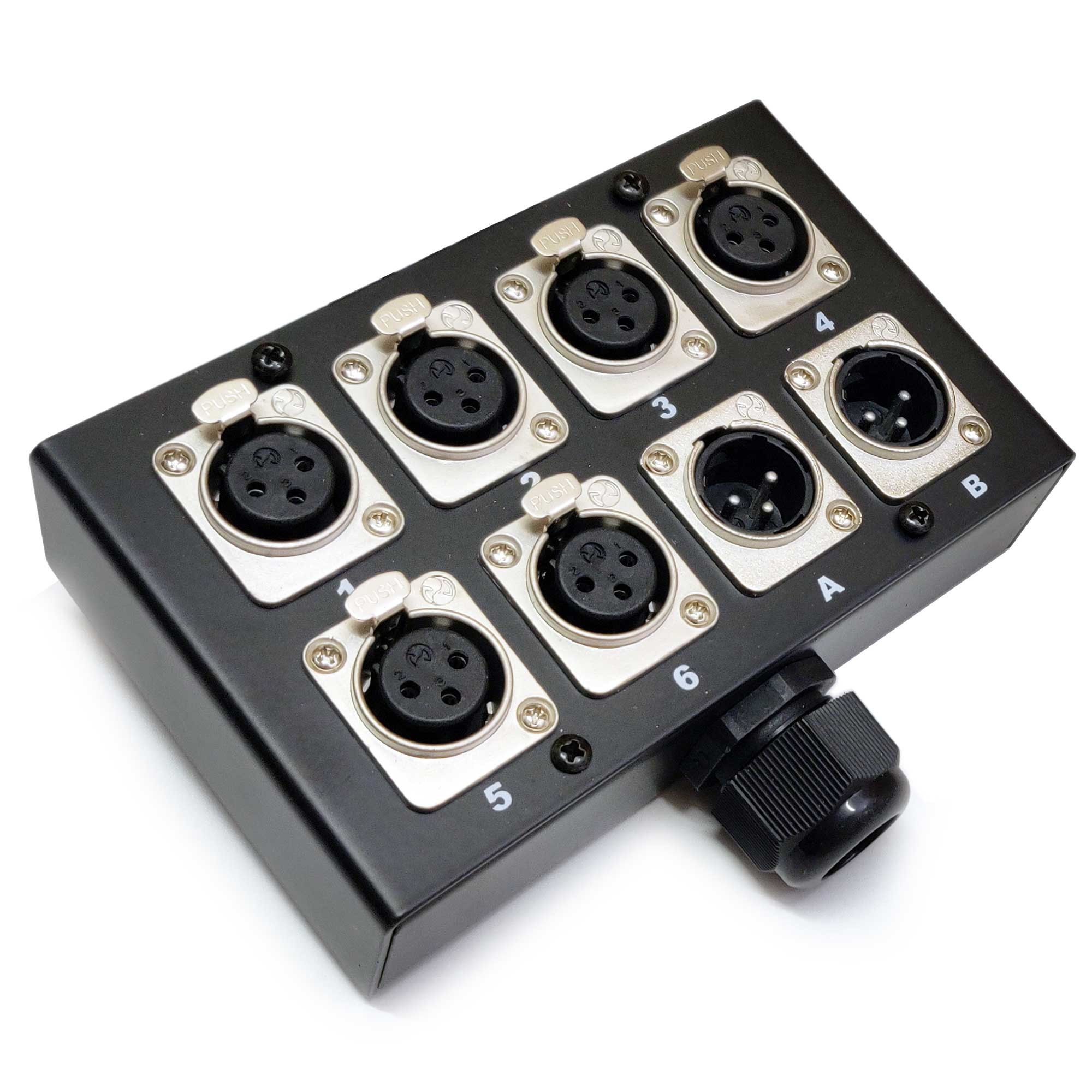 קופסת התקנה עם 8 שקעי XLR Roxtone BOX-8+XLR