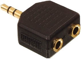 מתאם 3.5 מ"מ זכר ל-2×3.5 מ"מ נקבה Roxtone FY-3028B