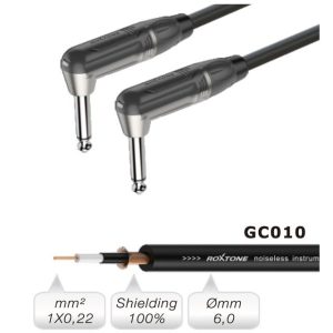 כבל גיטרה עם זווית 90° 5 מ' Roxtone MGJJ710L5