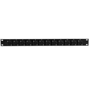 פאנל 12 שקעי SPEAKON נקבה לראק 19" 1U Roxtone PB T7005