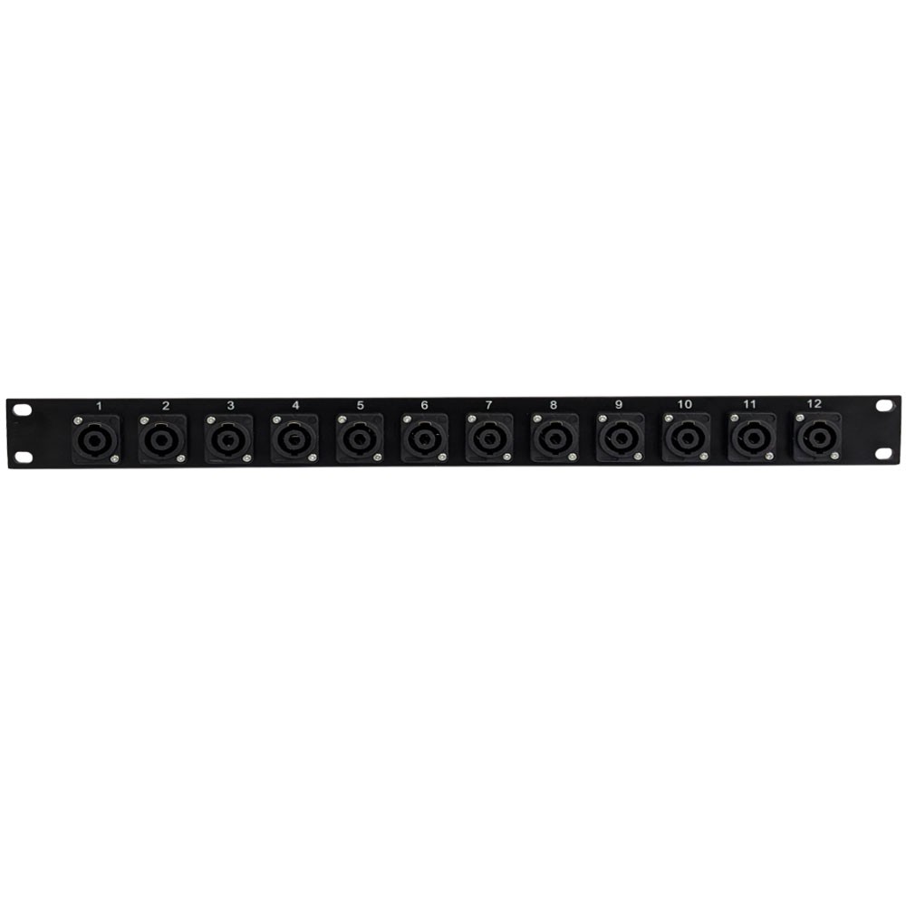 פאנל 12 שקעי SPEAKON נקבה לראק 19" 1U Roxtone PB T7005