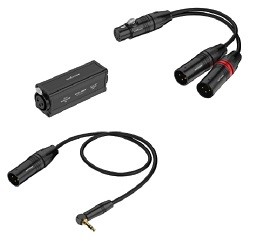 מבודד סטריאו 3.5 מ"מ ל-2×XLR (DI) עם תיק Roxtone RA3DT-X5MXF