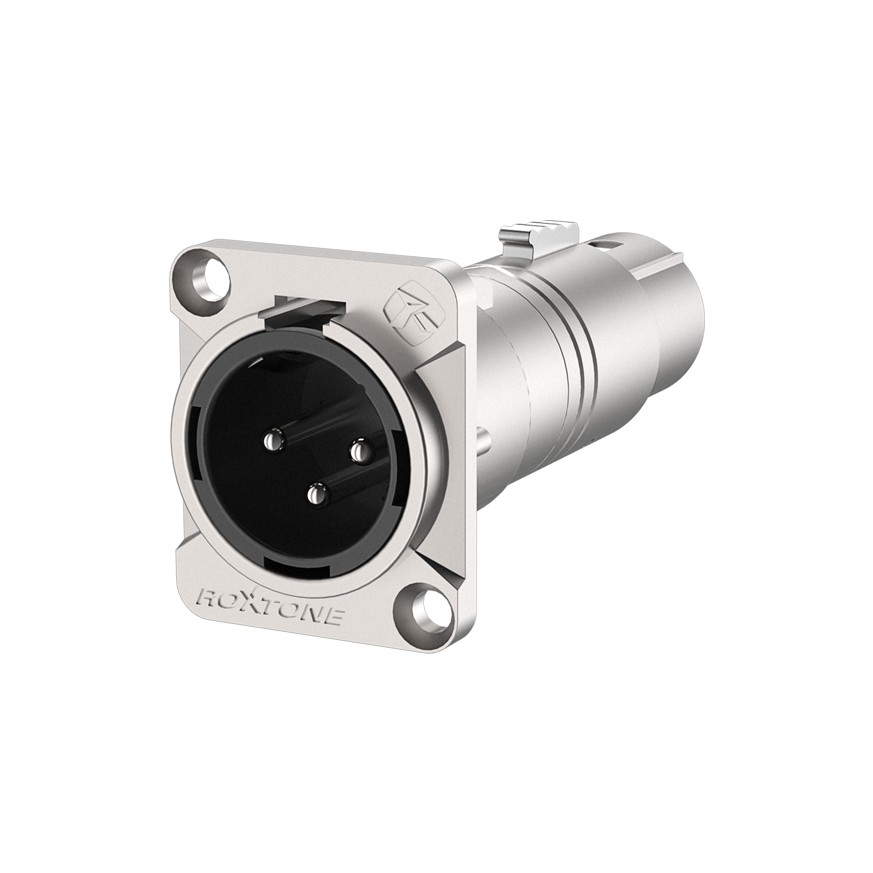 מחבר מעבר XLR זכר לנקבה לפאנל, 6 ס"מ Roxtone RA3XMFD
