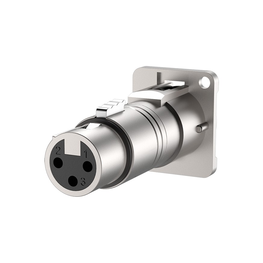 מחבר מעבר XLR זכר לנקבה לפאנל, 6 ס"מ Roxtone RA3XMFD