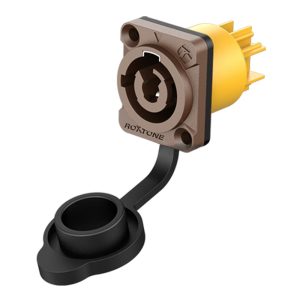 שקע PowerCON מוגן מים לפאנל, חום Roxtone RAC3MPI-WP