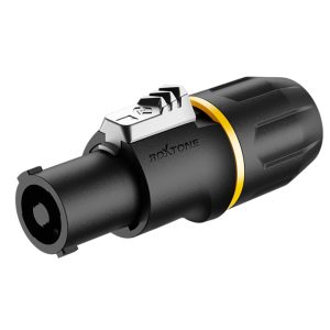 מחבר SPEAKON 4 פינים שחור Roxtone RS4FP-YL