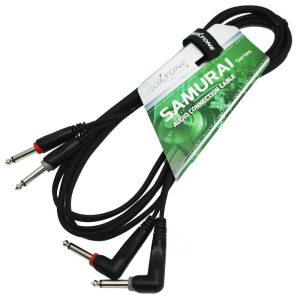 כבל כפול 2×PL ל-2×PL בזווית 90° 3 מ' Roxtone SACC120L3