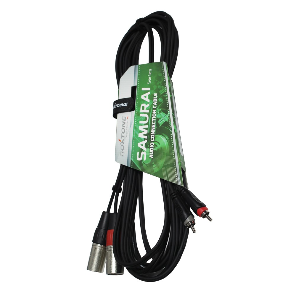 כבל 2×RCA ל-2×XLR 20 ס"מ Roxtone SACC190L02