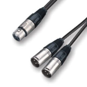 כבל מפצל 2×XLR זכר ל-XLR נקבה 20 ס"מ Roxtone SAYC600L02