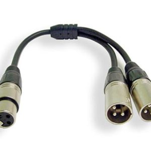 כבל מפצל 2×XLR זכר ל-XLR נקבה 20 ס"מ Roxtone SAYC600L02