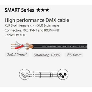 כבל DMX 10 מ' Roxtone SDXX100L10