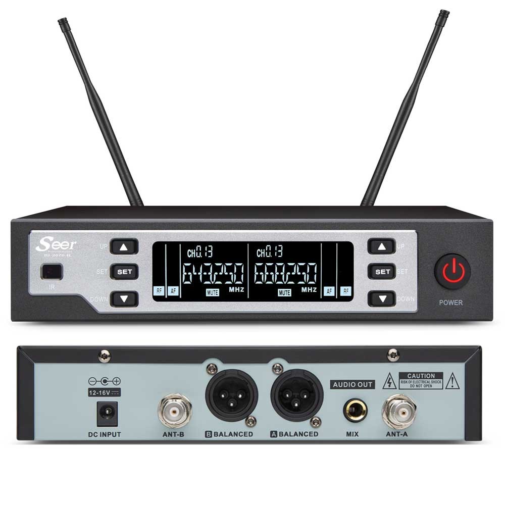 זוג מיקרופונים אלחוטיים ידניים UHF Seer IU-2068