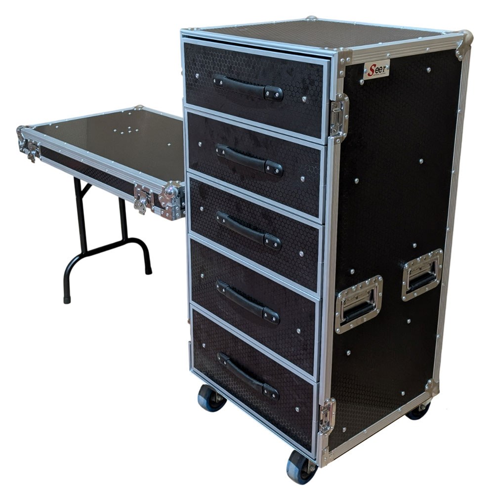 קייס DJ עם 5 מגירות ושולחן מתקפל Speed Case C 5-DRAWERS