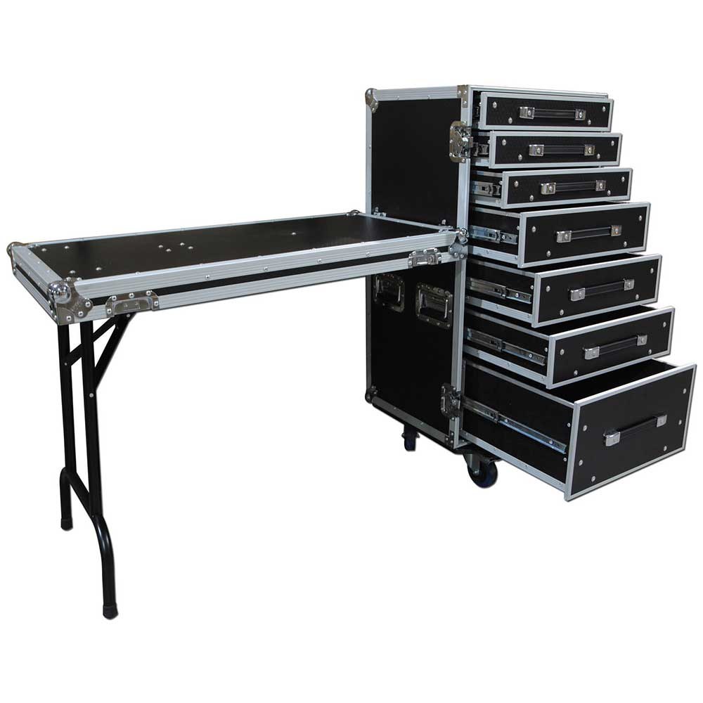 קייס DJ עם 7 מגירות ושולחן מתקפל Speed Case C 7-DRAWERS