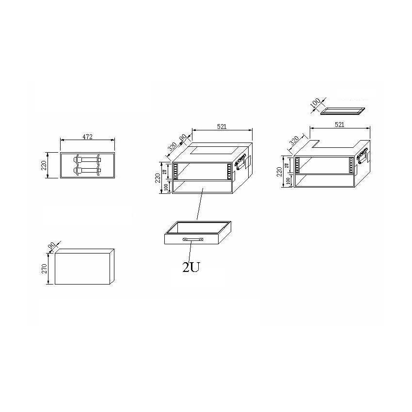קייס ראק 2U עם מגירה למיקרופונים אלחוטיים Speed Case C FC-RC2U