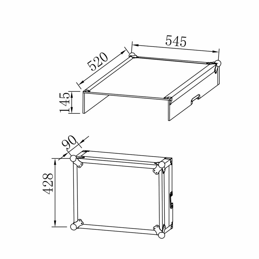 קייס ראק 6U עם תא למיקסר ומדף למחשב Speed Case C SC-MLT6U